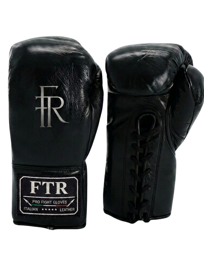 FTR Marauders — Black | Horse Hair Lace-Up Boxing Gloves