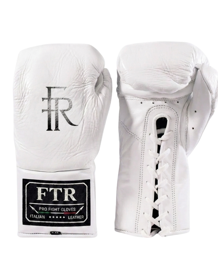 FTR Marauders — White | Horse Hair Lace-Up Boxing Gloves