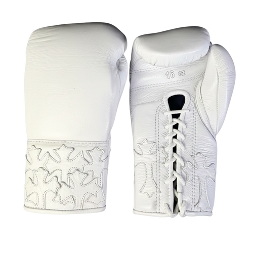 White Crucifix Boxing Gloves – Custom Build