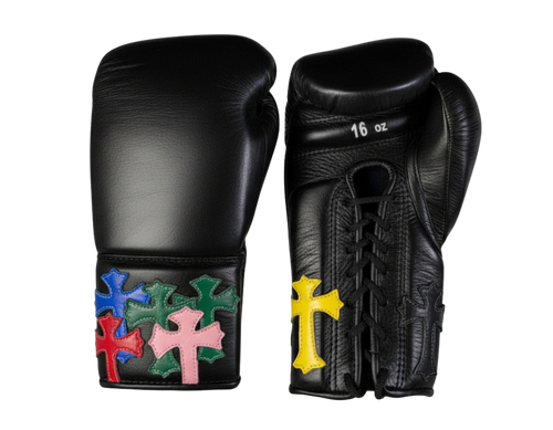Black Coloured Crucifix Boxing Gloves – Custom Build