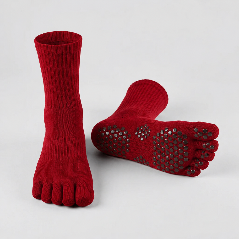 FiveStar Grip Trainers — Red Combat Training Socks