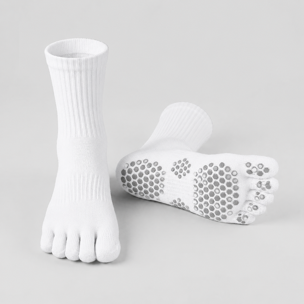 FiveStar Grip Trainers — White Combat Training Socks