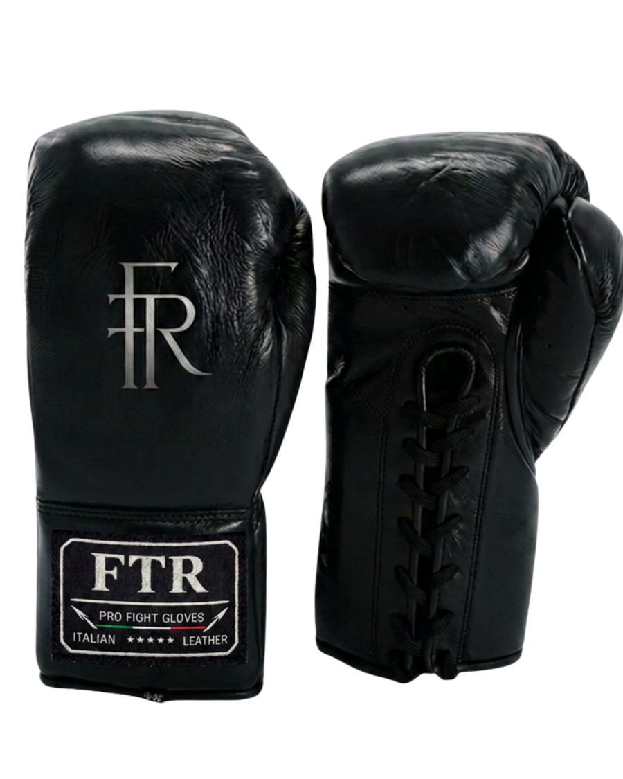 FTR Marauders — Black | Horse Hair Lace-Up Boxing Gloves