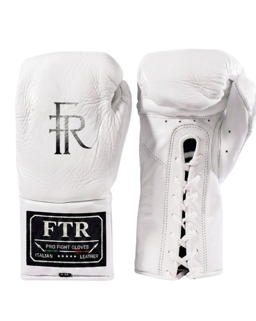 FTR Marauders — White | Horse Hair Lace-Up Boxing Gloves