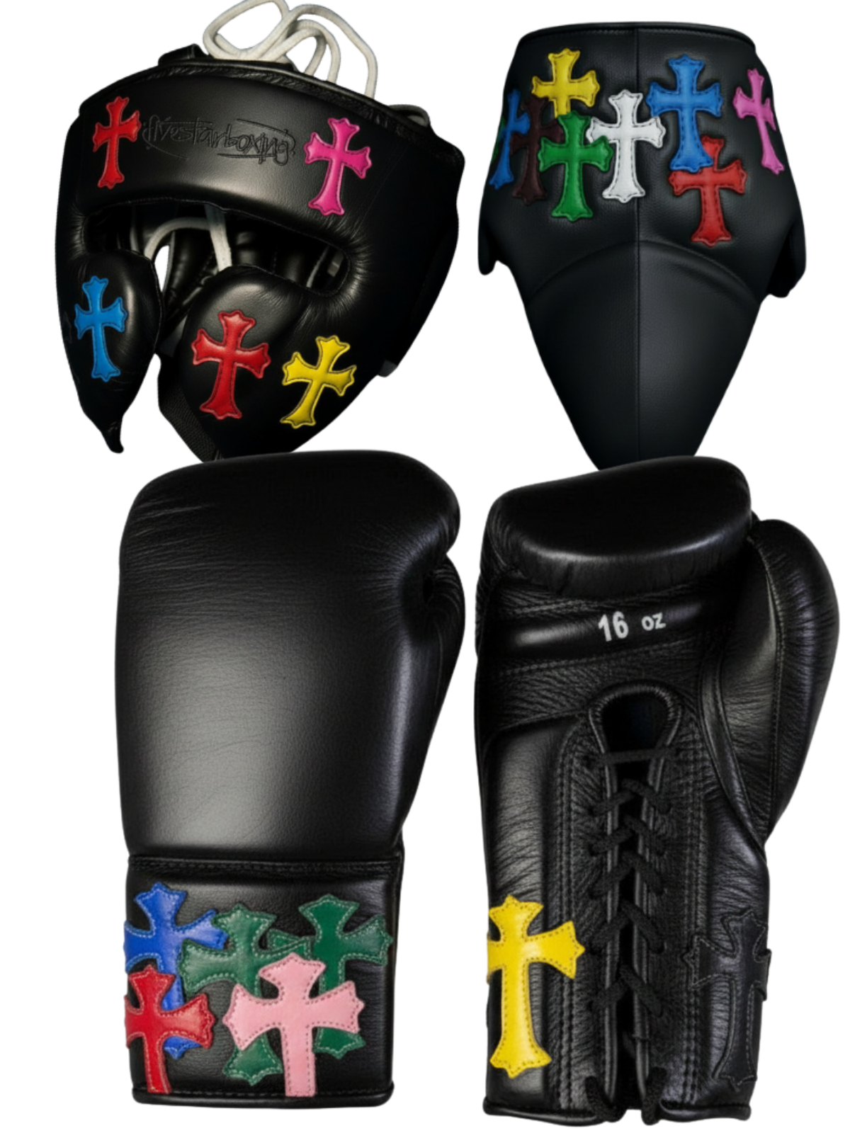 Black Crucifix Custom Boxing Set — Handmade to Order | FiveStarBoxing