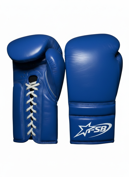 Royal Blue Custom Japanese-Style Boxing Gloves — Handmade Lace-Up | FiveStarBoxing