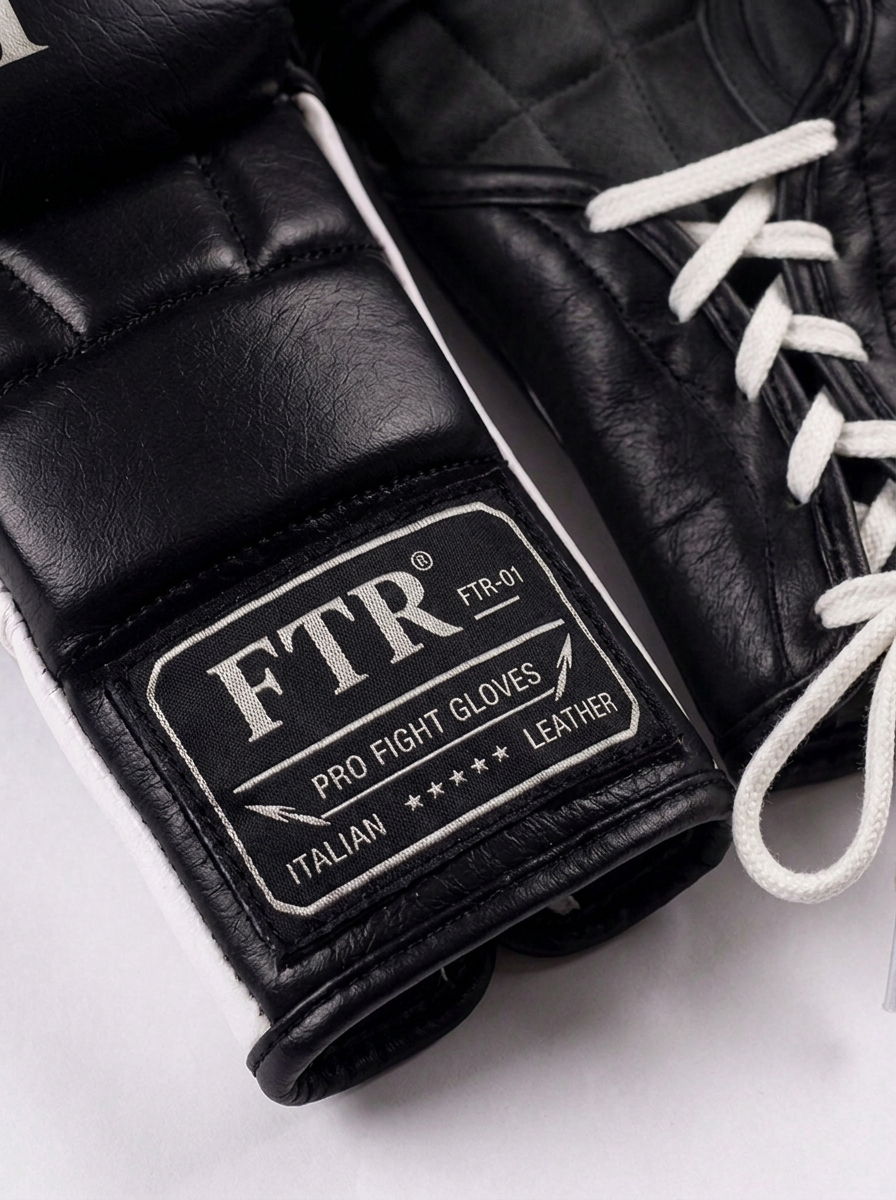 Close-up of the FTR-01 wrist patch and lace-up cuff