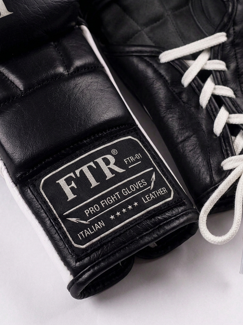 Close-up of the FTR-01 wrist patch and lace-up cuff
